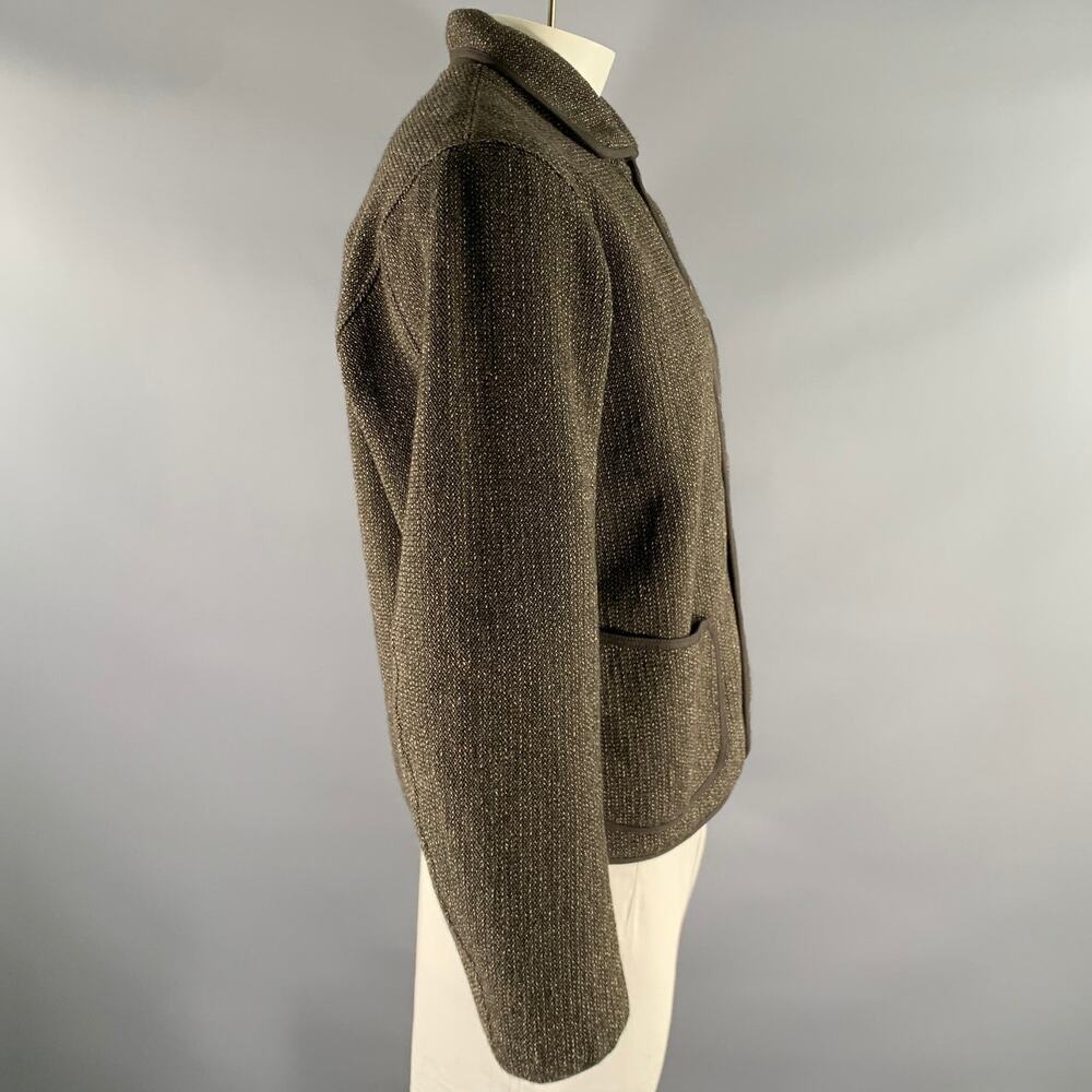 RRL by RALPH LAUREN Size L Green Grey Knit Wool Cotton Snap Button Jacket - Picture 3 of 10